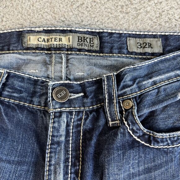 BKE Jeans Men’s 32R 32x30 Carter Bootleg Blue Stretch Med Wash Denim Cowboy - Picture 3 of 11
